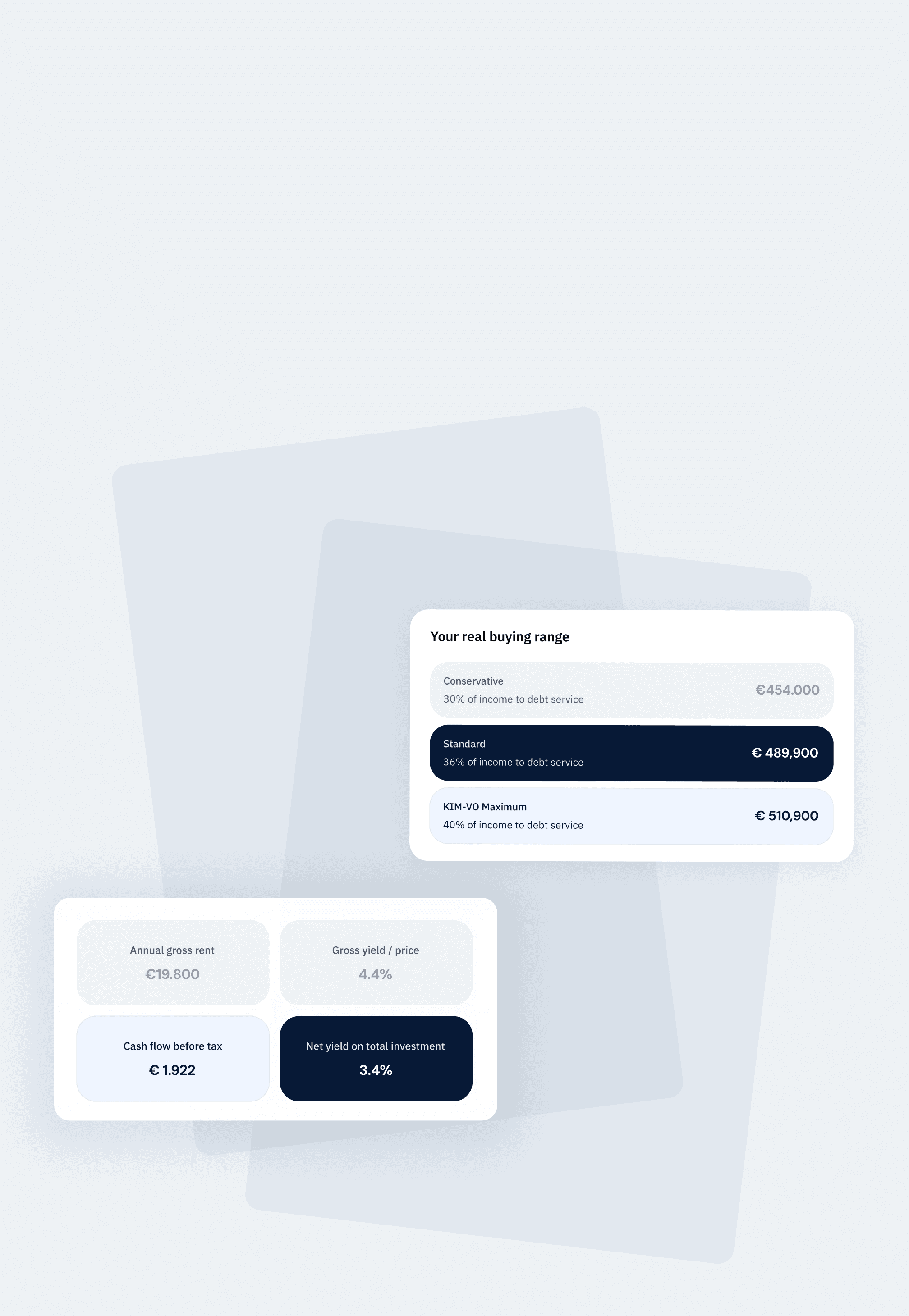 ROI engine buying range and yield preview
